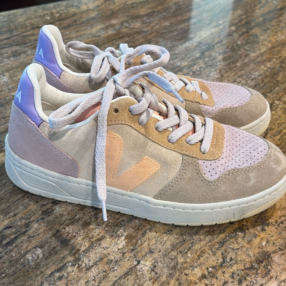 Veja Women's Pastel Multi-Color Suede & Leather Sneakers